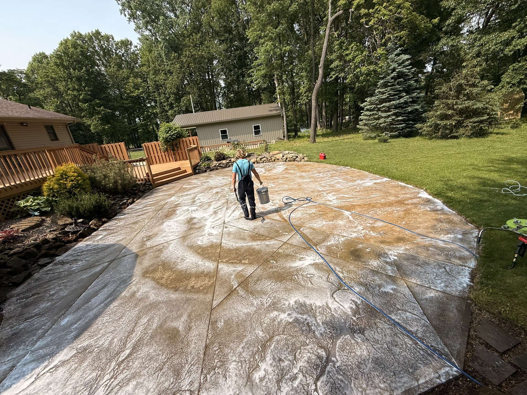 Driveway pressure washing result